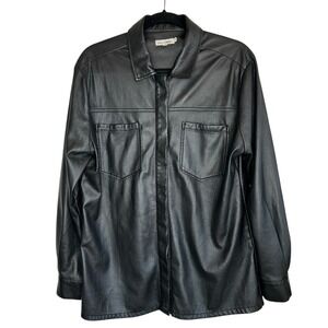 Good American Better Than Leather Shirt Womens Size 1 Small Goth Moto Edgy Biker